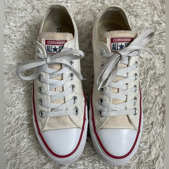 Converse Low Top Chuck Taylor All Star Sneakers in Cream - Picture 1 of 8